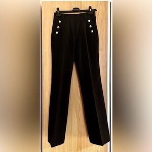 Kate Spade Maddison Ave Collection tailored black pants, gold buttons. Size 2.